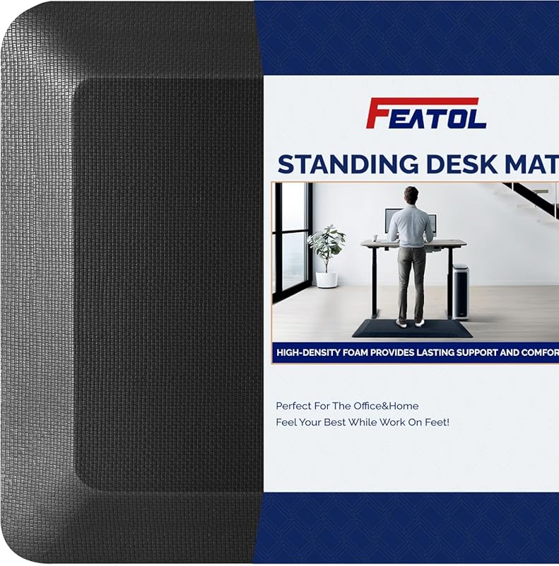 FEATOL Anti Fatigue Mat for Standing, 9/10 Extra Thick Ergonomic Stand